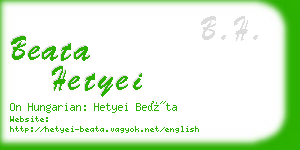 beata hetyei business card